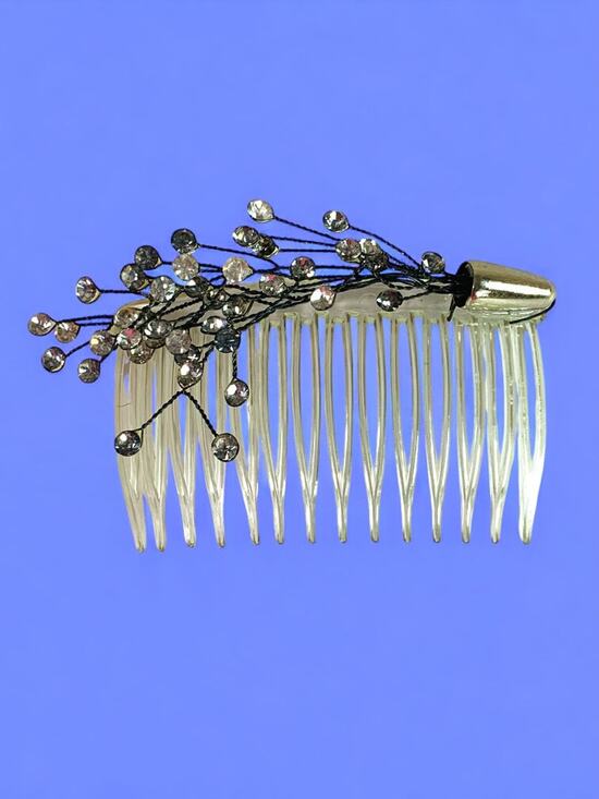 Unbranded Accessories - Vintage Plastic Hair Comb Rhinestone Spray Formal Updo 3 Inch